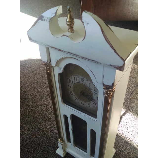 Miniature White Painted Grandfather Clock For Sale In Minneapolis - Image 6 of 7