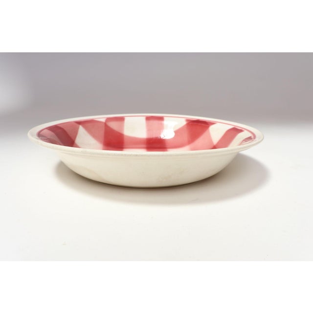 Vintage French cake stand from the 8008 series by Givors, a small faïencerie in the Rhône valley (ca. 1950s). Bowl is...