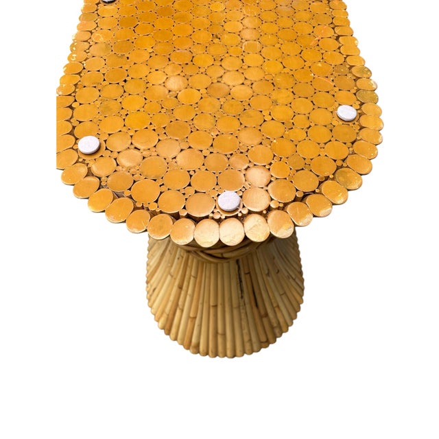 McGuire Vintage McGuire "Sheaf of Wheat" Oval Center Table, San Francisco, California, Circa 1970s/1980s For Sale - Image 4 of 12