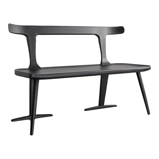 Modern Ash Solid Wood Black Entryway Bench For Sale