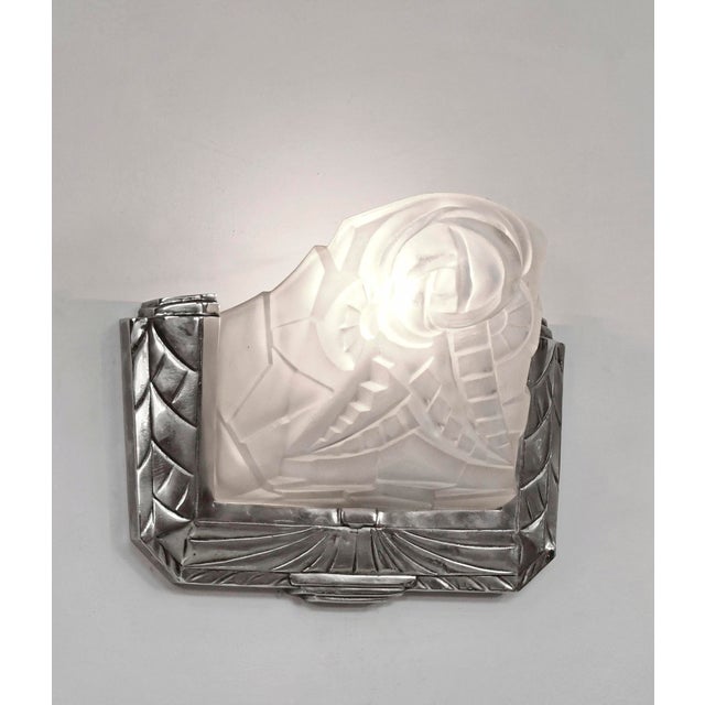 Art Deco French Art Deco Wall Sconces by Degue 1930 France - A Pair For Sale - Image 3 of 13