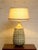 Vintage Brutalist Textured Ceramic Table Lamp With Geometric Relief For Sale - Image 4 of 8