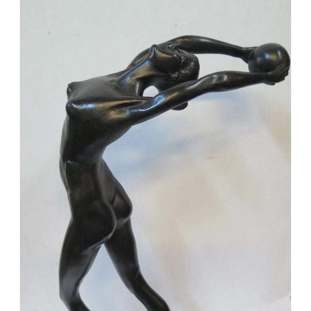 Early 20th Century Art Deco Figural Bronze by Olive Kooken For Sale - Image 9 of 12