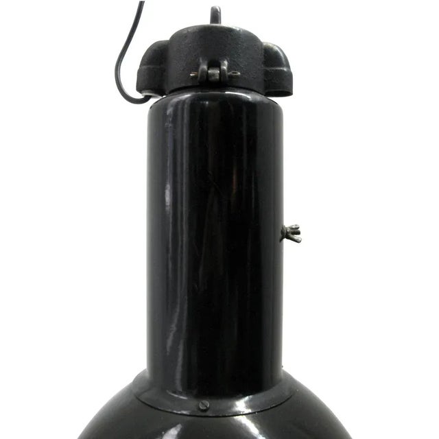 black enamel industrial hanging lamp white interior cast iron top E27 / E26 Up to 250V (Europe/UK Standard).The wiring of...