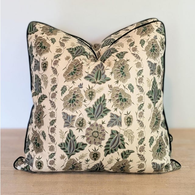 Soane Britain Filigree Flower in Gilt on Stone Linen recalls Egyptian tomb paintings of leaves and flowers dancing....