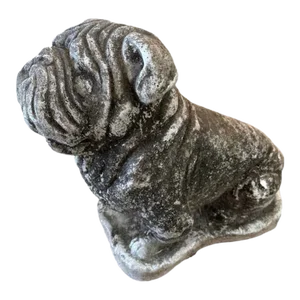 Vintage French Bulldog Stone Sculpture.