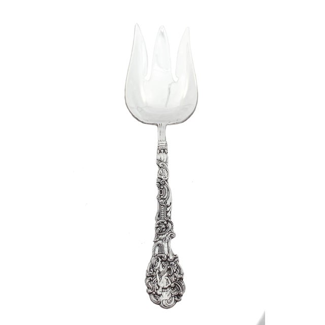 We are thrilled to offer you this sterling silver salad set by Gorham Silversmiths of Providence, Rhode Island....