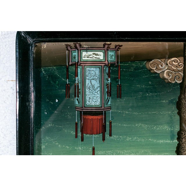 Chinese Reverse Painting on Glass of a Court Lady Framed, Circa 1930–1940s For Sale - Image 4 of 7