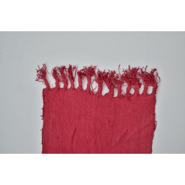 Orange Orange Vintage Hemp Runner Rug For Sale - Image 8 of 10