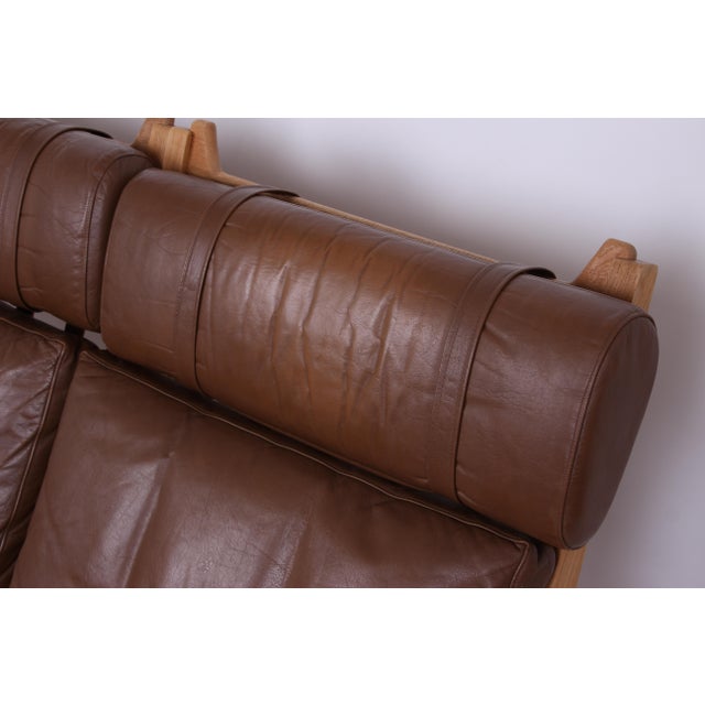 Series Ge375 Three Modules and Armrests in Brown Leather by Hans J. Wegner for Getama, Denmark, 1970s, Set of 3 For Sale - Image 6 of 11