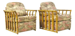 Rattan Framed Lounge Chairs