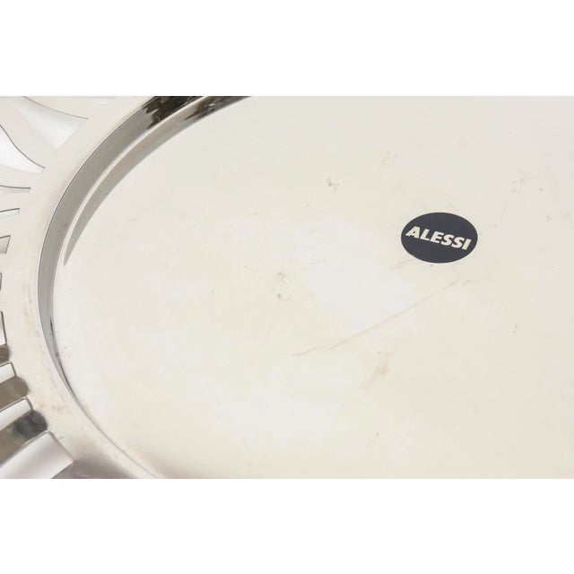 Metal Vintage Alessi Stainless Steel Large Serving Tray 1980's For Sale - Image 7 of 11