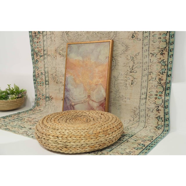 1970s Vintage Turkish Handmade Wool Cotton Beige Area Rug For Sale - Image 13 of 13