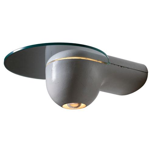 Gray Cast Iron & Glass Wall Lamp, Murano Italy, 1960s For Sale - Image 8 of 8