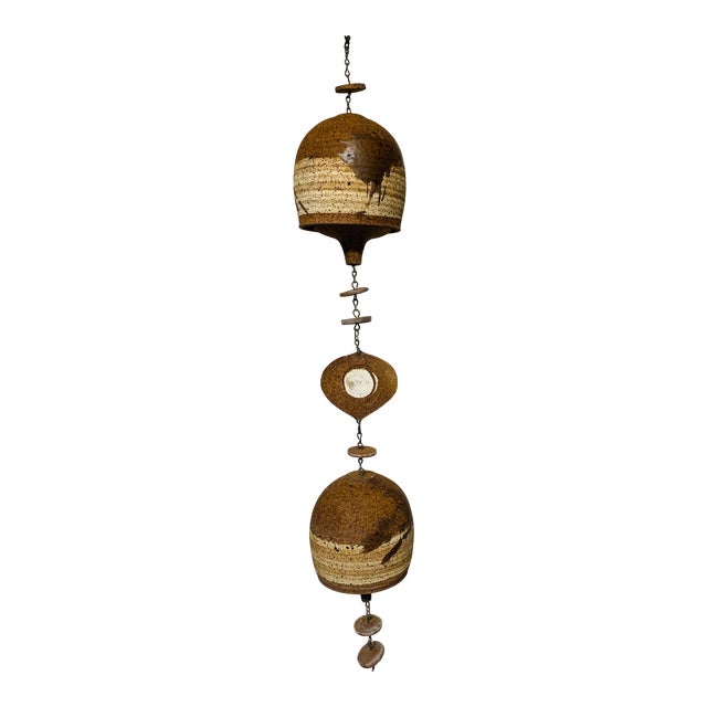 Modernist Brutalist Ceramic Bell Wind Chime Paolo Soleri Style Chairish