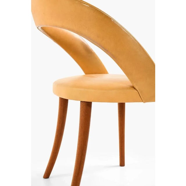 1950s Side Chair in Mahogany and Leather attributed to Frode Holm, 1950s For Sale - Image 5 of 7