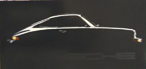"Porsche Black on Black" Official Factory Licensed and Copyrighted Poster by Val Gelineau, 1989