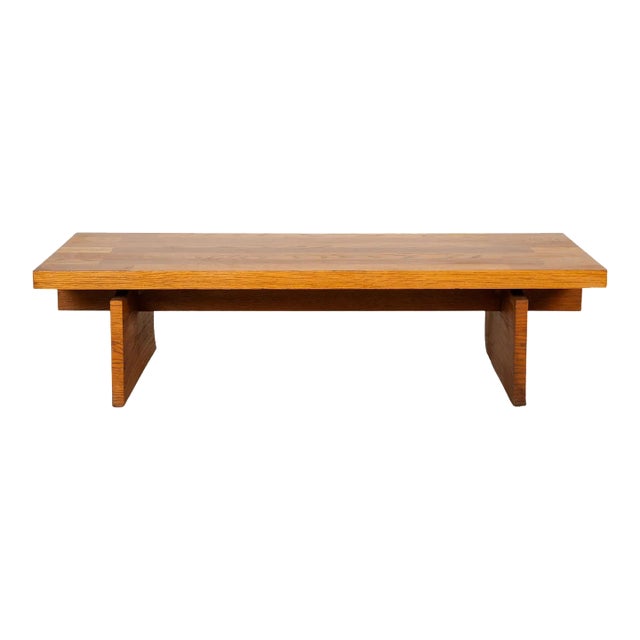 1980s Mid-Century Lane Brutalist Coffee Table Bench For Sale
