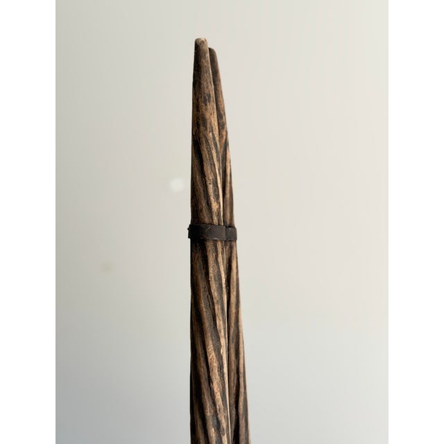 1960s 41” Tall Oversized Vintage African Chiwara Style Antelope Sculpture, Hand-Carved Wood Tribal Art, West African Bambara Style Figure For Sale - Image 5 of 12
