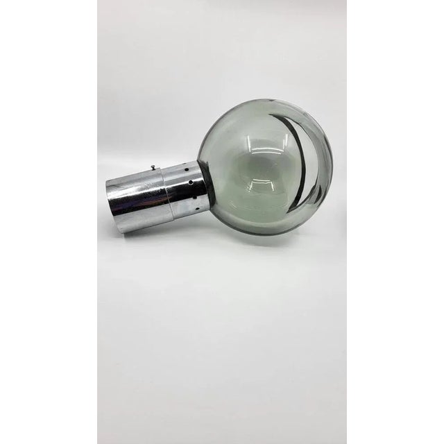 Eye Ball Ceiling Light in Glass and Chrome, Italy, 1970s For Sale - Image 6 of 9