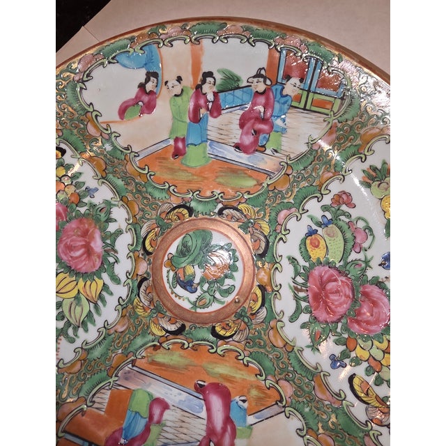 Antique Chinese Export Rose Medallion Plate For Sale - Image 9 of 13