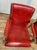 1970s Chairs ~ Pair Vintage Mastercraft Style Red Hollywood Regency Brass Arm Chairs For Sale - Image 5 of 7