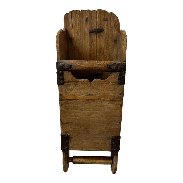 Late 19th Century Rustic Farmhouse Chinese Utensil Holder With Towel Rack For Sale