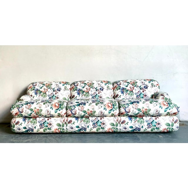 Vintage Regency Printed Floral Sofa For Sale - Image 9 of 12