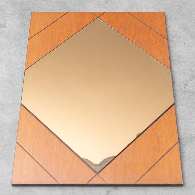 Vintage Wooden Wall Mirror, 1970s For Sale - Image 3 of 6