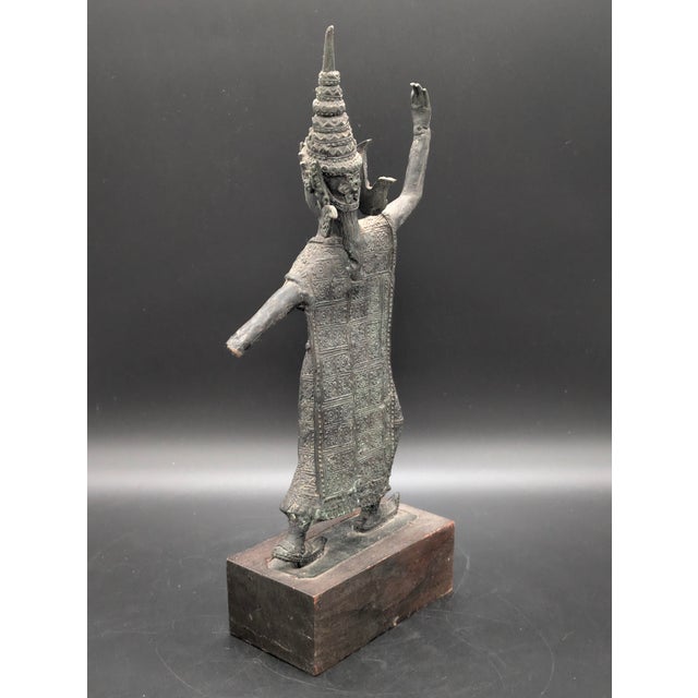Early 20th Century Bronze Thai/Siamese Apsara Dancing Statue For Sale In Portland, OR - Image 6 of 9