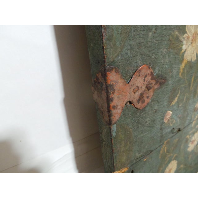 Contemporary Swedish 100% Original Painted Trunk Front Dated 1814 For Sale - Image 3 of 10