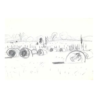 1970s Robert Angeloch Kentucky Landscape Drawing For Sale