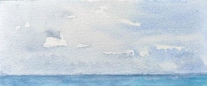 Fregene IV by Timothy J. Standring | Watercolor on paper of a serene seascape and sky.