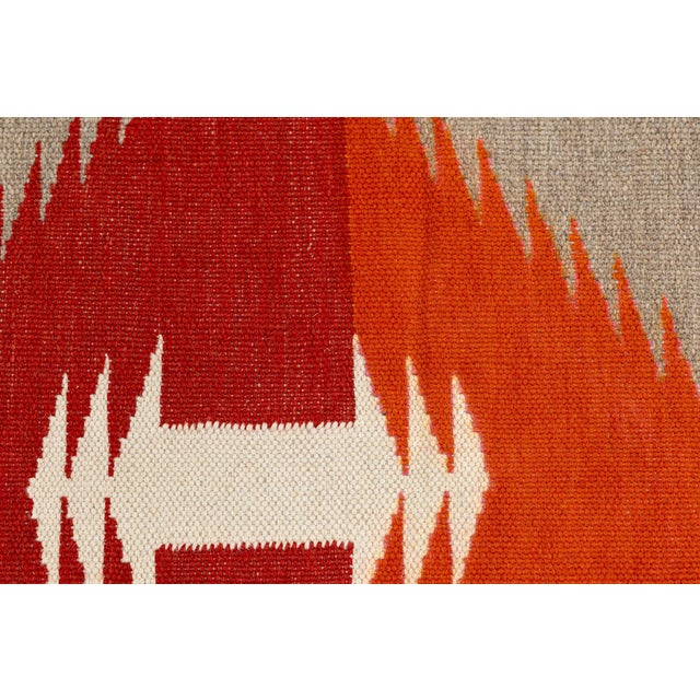 Modern Handmade Navajo Style Wool Area Rug – Contemporary Southwest Geometric For Sale - Image 9 of 12