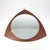 Triangular Teak Veneer and Brass Frame Wall Mirror, 1960s, in Very Good conditions. Designed 1960 to 1969
