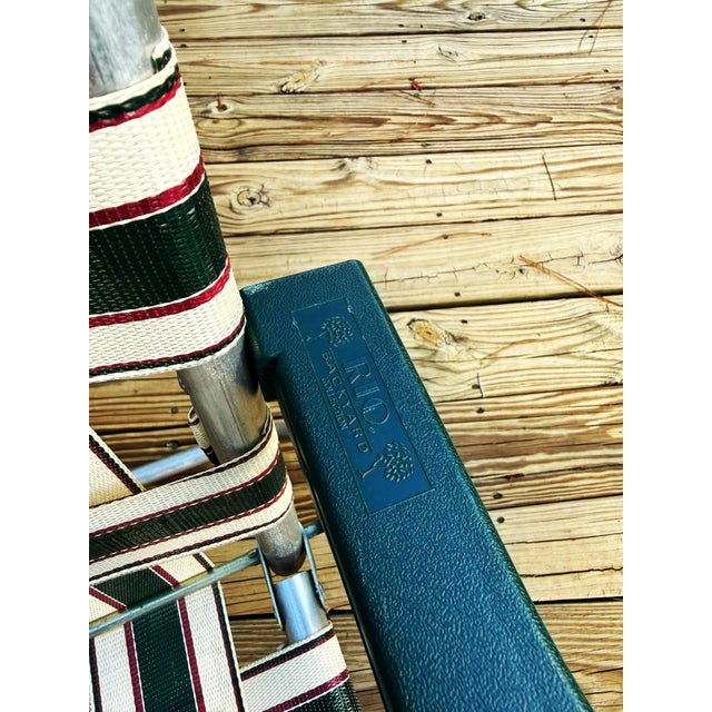 Vintage Rio Backyard Collection Aluminum Webbed Patio Chairs, Pair For Sale - Image 9 of 14