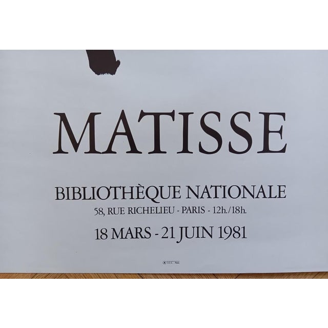 Original Exhibition Poster, National Library, Paris after Henri Matisse, 1981 For Sale - Image 5 of 8