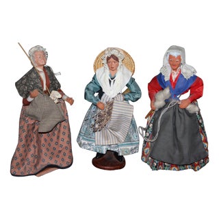 Provence Santons Women Figurines, 1990s, Set of 3 For Sale