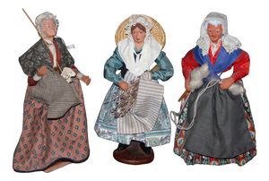 Provence Santons Women Figurines, 1990s, Set of 3