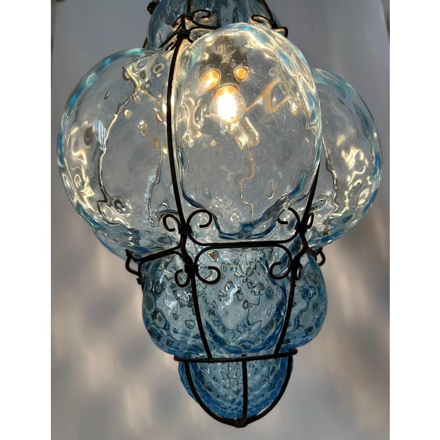 Blu Sky Bubble Pendant in Murano Glass, 1980s For Sale - Image 4 of 18