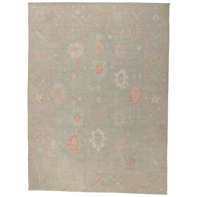 Vintage Pastel Modern Oushak Rug - 8'10 X 12'00 For Sale - Image 9 of 9