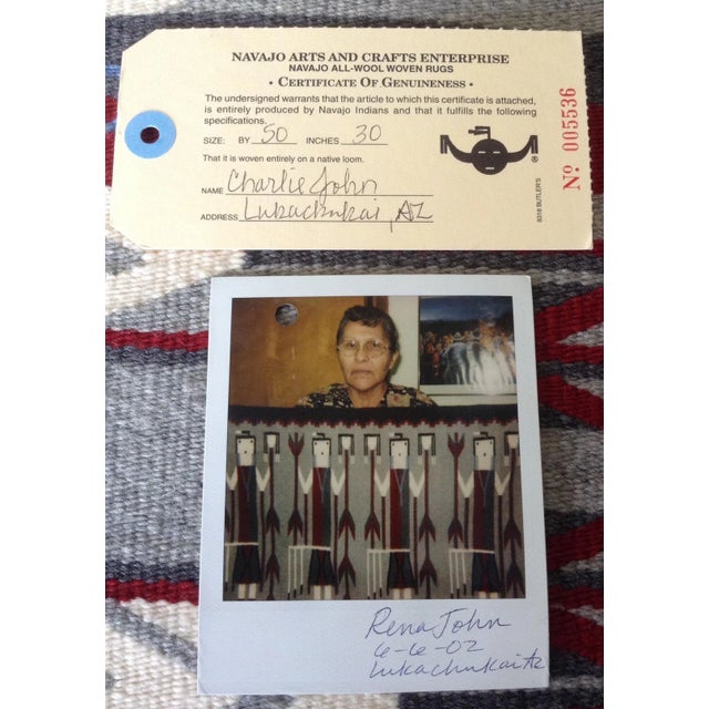 2000s Navajo Style Yeibichai Weaving Textile For Sale - Image 4 of 4