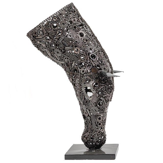 Metal Horse Head Sculpture by Azele Studio For Sale - Image 10 of 10