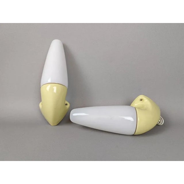 1950s Porcelain Bathroom Wall Lights by Sigvard Bernadotte for Ifo, 1950s, Set of 2 For Sale - Image 5 of 11