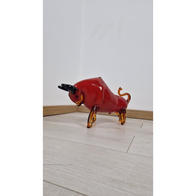 Elio Schiavon, Bull Model, 1980s, Murano Glass, in Very Good conditions. Designed 1980 to 1989 I have official proof of...