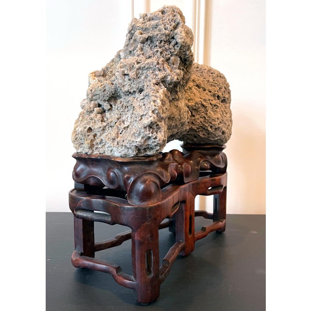 Rare Chinese Kun Scholar Stone on Display Stand For Sale - Image 10 of 18