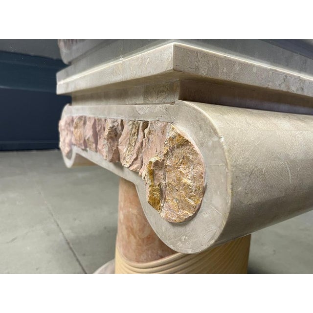 Tesselated Column Coffee Table with Glass by Maitland Smith, 1970s For Sale - Image 10 of 12