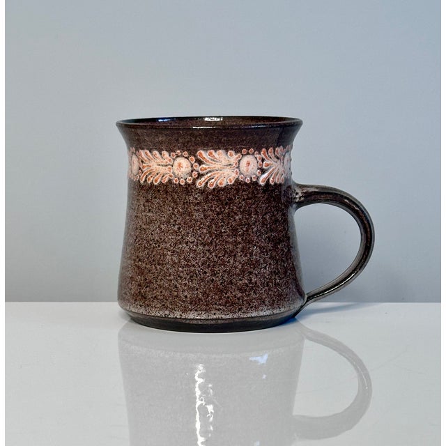 1970s Studio Ceramic Art Cup and Bowl with Floral Decor by Elli & Walter Serocka, Germany, 1970s, Set of 2 For Sale - Image 5 of 17