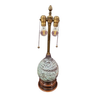 Vintage Crackle Finish Style Table Lamp For Sale