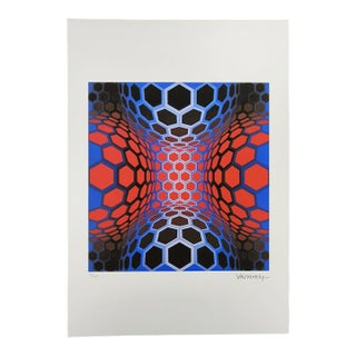 1970s After Victor Vasarely Limited Numbered Edition Lithograph. For Sale